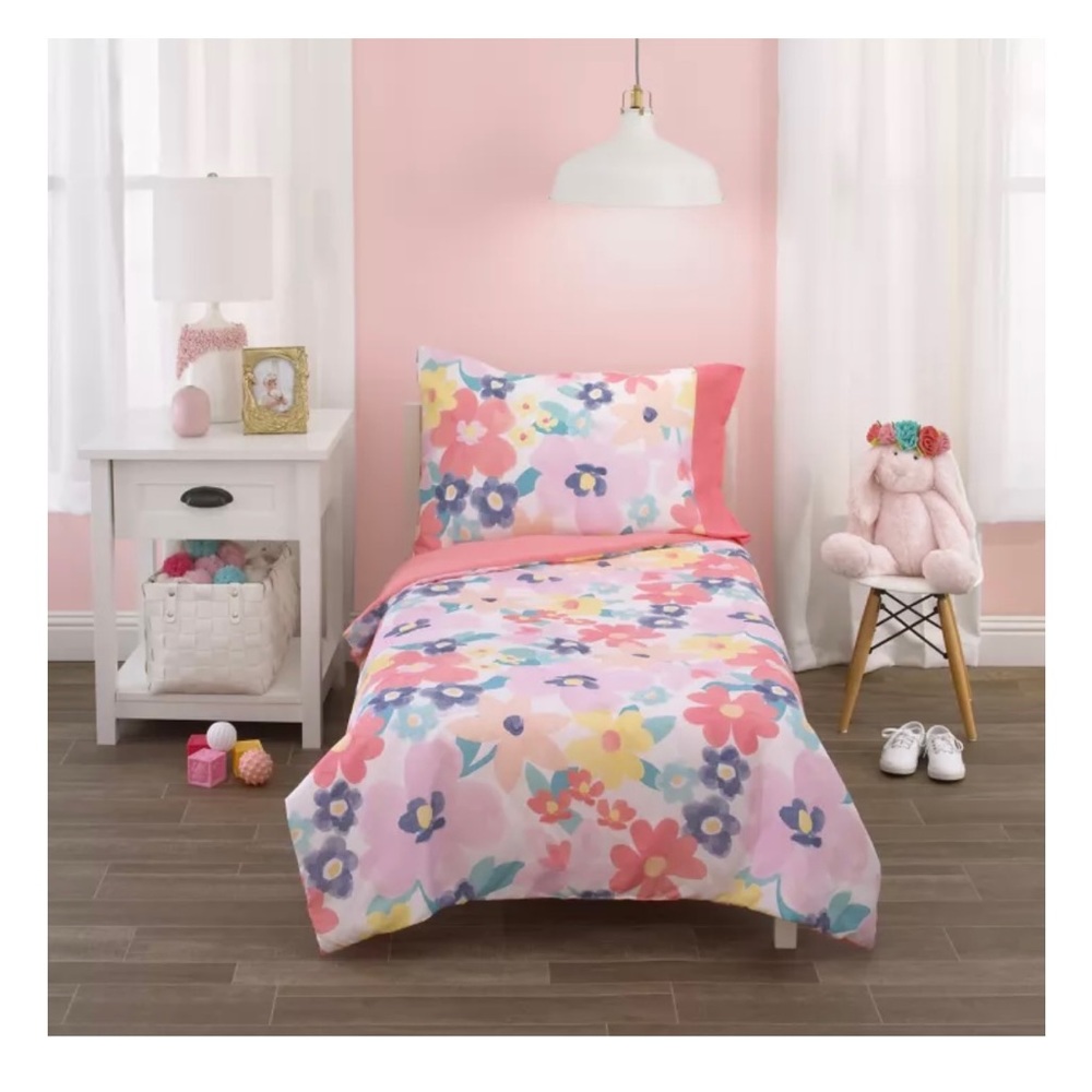 Carter's Pink, Floral 4pc Toddler Bed Set